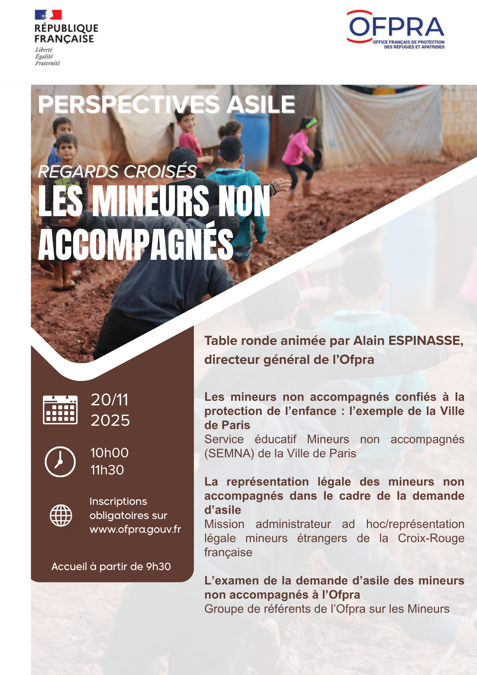 Affiche perspectives asile les mineurs non accompagnés